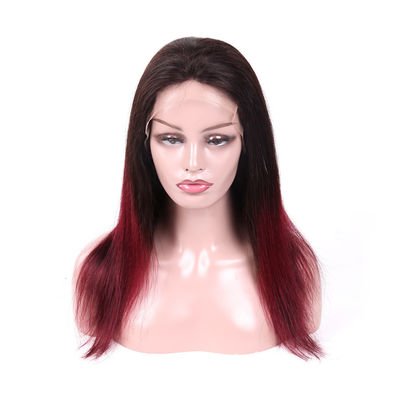 China Pelucas de cordón auténticas del pelo de la Virgen, negras al cabello humano rojo de las pelucas de cordón de Remy proveedor