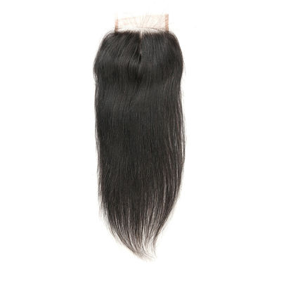 China Cierre largo liso del cordón del cabello humano/trama baja de seda del doble de la armadura del cierre proveedor