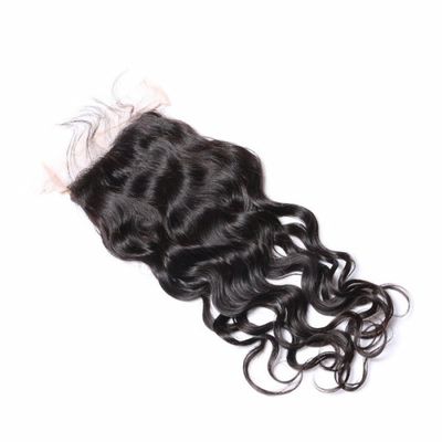 China Cierre natural del cordón del cabello humano de la onda/cierre frontal del cordón con el pelo del bebé proveedor