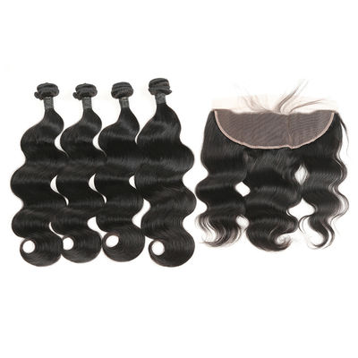 Frontal sin procesar del cordón de la armadura del cuerpo de las extensiones del cabello humano de Remy del brasileño proveedor