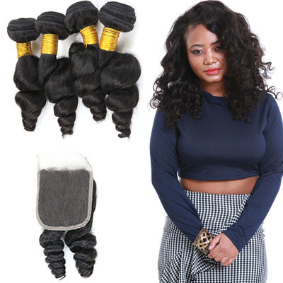 Extensiones flojas sin procesar del pelo rizado/pelo rizado flojo del indio de la Virgen proveedor