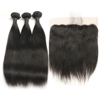 Extensiones naturales indias rizadas crudas del cabello humano 3 paquetes con el cierre frontal proveedor